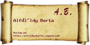 Alföldy Berta névjegykártya